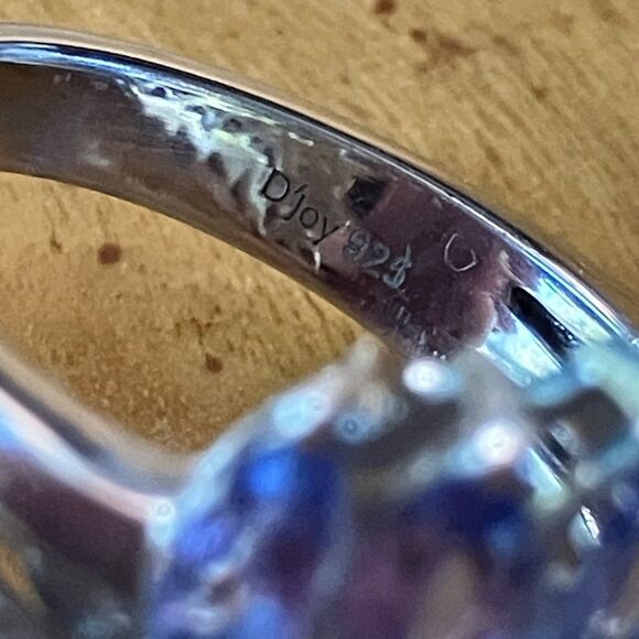 Natural Tanzanite Pink Tourmaline Sterling Silver Ring Size 6 - Picture 6 of 9